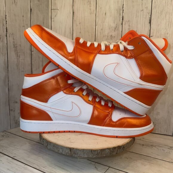 Nike Men's Air Jordan 1 SE Mid Electro Orange White Retro Size 14 (DM3531-800) - Picture 5 of 9